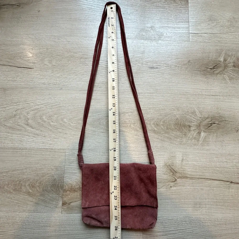 Urban Outfitters Suede Crossbody Bag Foldover Boho Y2K Dusty Rose Small Festival